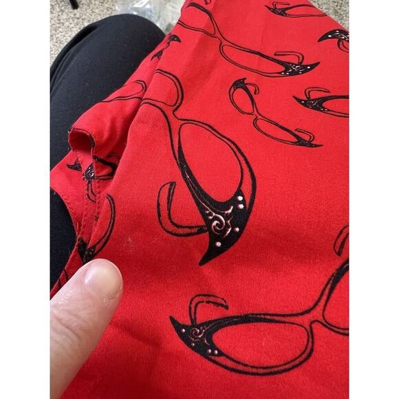 Voodoo Vixen Womens Dress Size M Red Black 1950 Sunglass Print Retro Pin Up NWTS - Picture 8 of 8